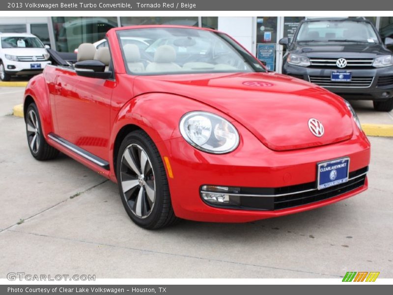 Tornado Red / Beige 2013 Volkswagen Beetle Turbo Convertible