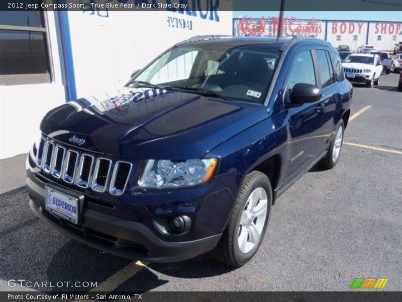 True Blue Pearl / Dark Slate Gray 2012 Jeep Compass Sport