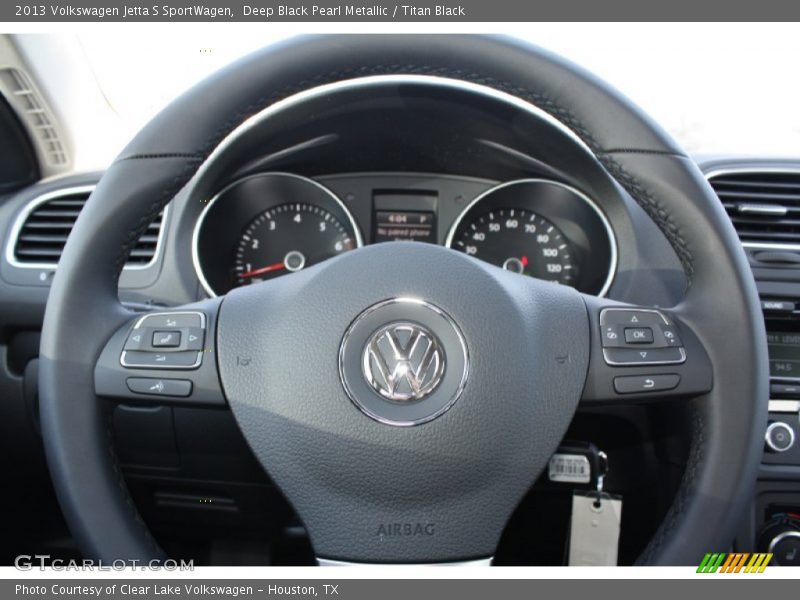 Deep Black Pearl Metallic / Titan Black 2013 Volkswagen Jetta S SportWagen