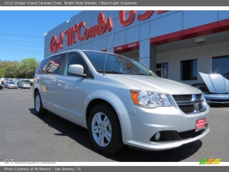 Bright Silver Metallic / Black/Light Graystone 2012 Dodge Grand Caravan Crew
