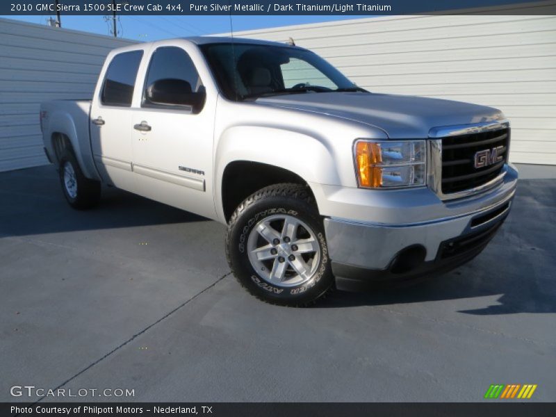Pure Silver Metallic / Dark Titanium/Light Titanium 2010 GMC Sierra 1500 SLE Crew Cab 4x4