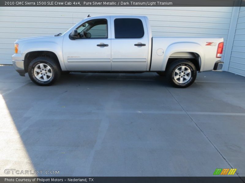 Pure Silver Metallic / Dark Titanium/Light Titanium 2010 GMC Sierra 1500 SLE Crew Cab 4x4