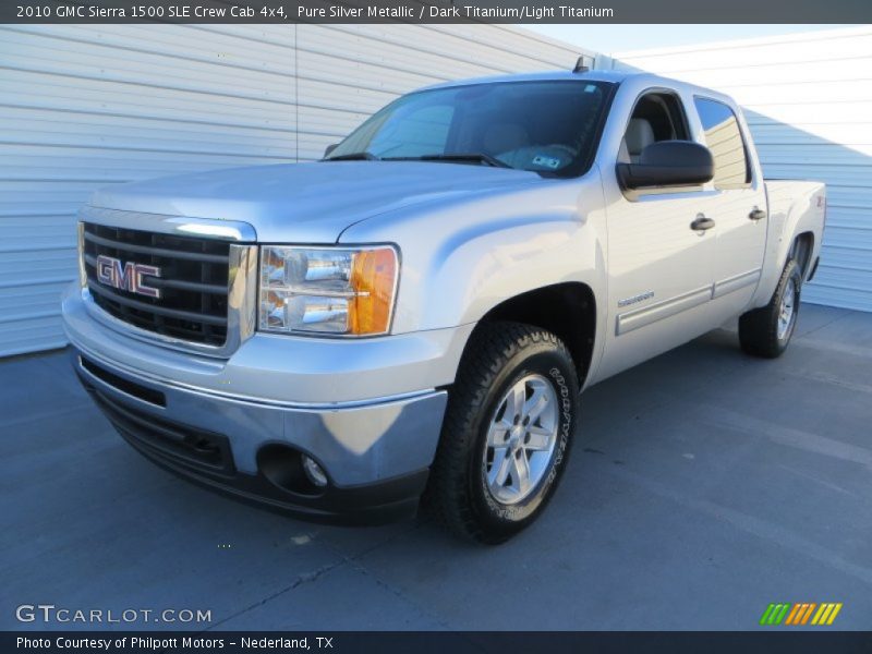 Pure Silver Metallic / Dark Titanium/Light Titanium 2010 GMC Sierra 1500 SLE Crew Cab 4x4