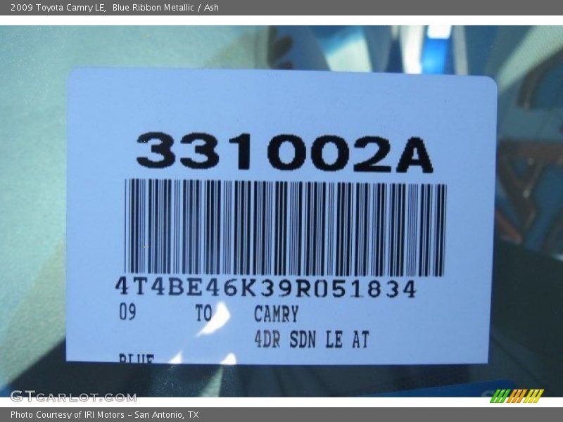 Blue Ribbon Metallic / Ash 2009 Toyota Camry LE