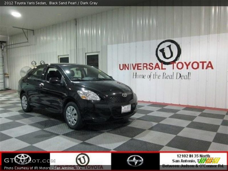 Black Sand Pearl / Dark Gray 2012 Toyota Yaris Sedan