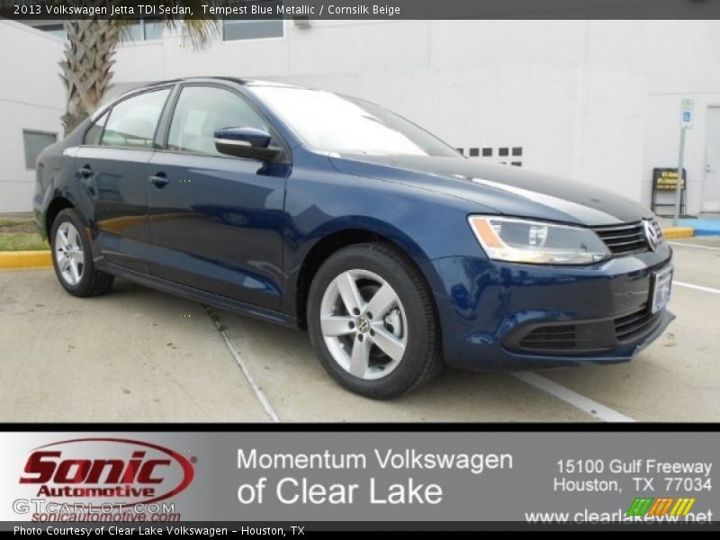 Tempest Blue Metallic / Cornsilk Beige 2013 Volkswagen Jetta TDI Sedan