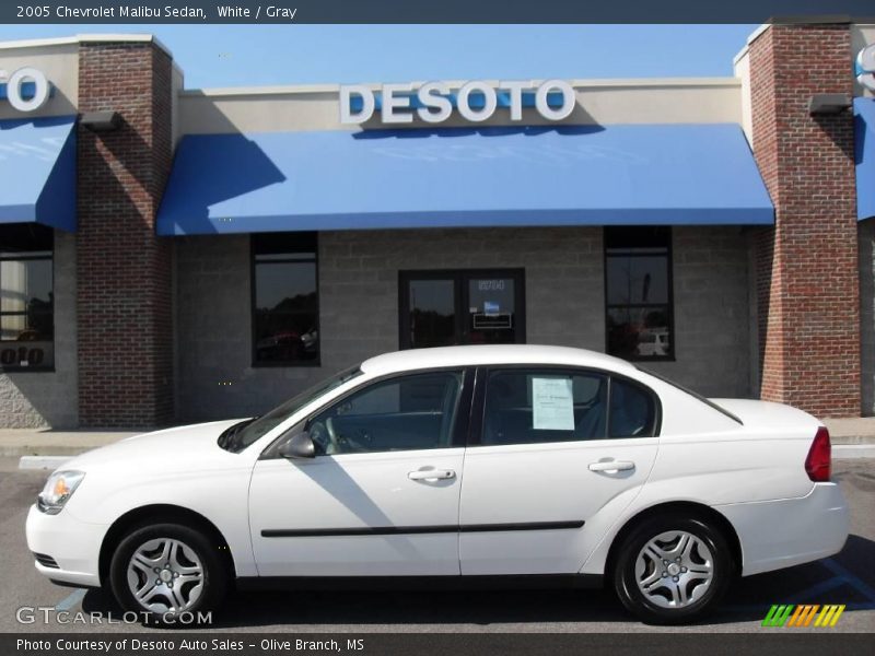 White / Gray 2005 Chevrolet Malibu Sedan