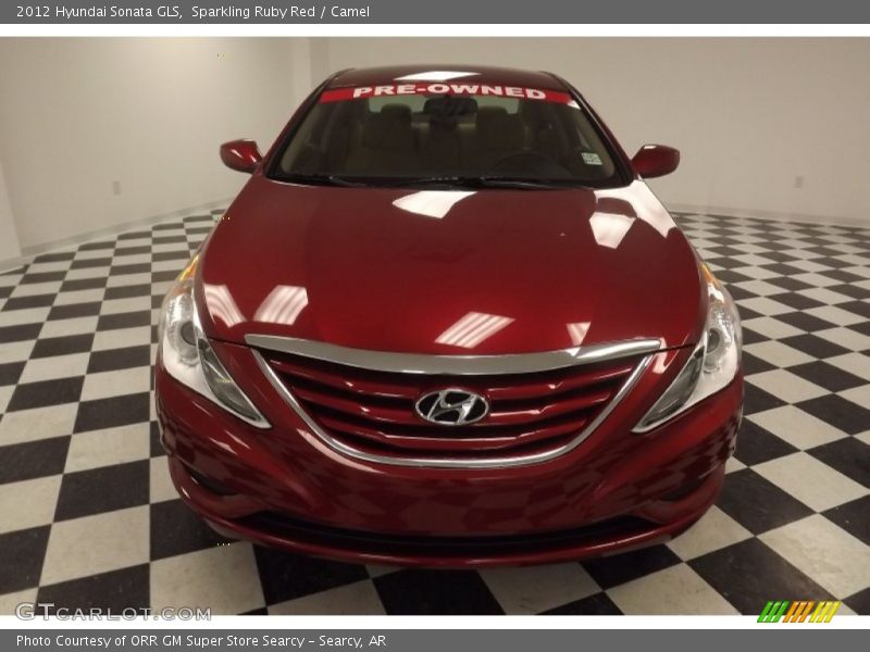 Sparkling Ruby Red / Camel 2012 Hyundai Sonata GLS