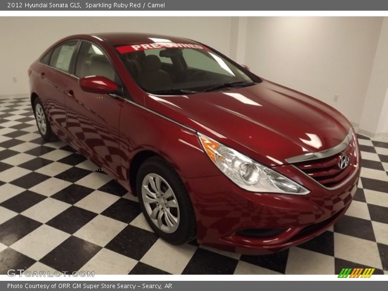 Sparkling Ruby Red / Camel 2012 Hyundai Sonata GLS