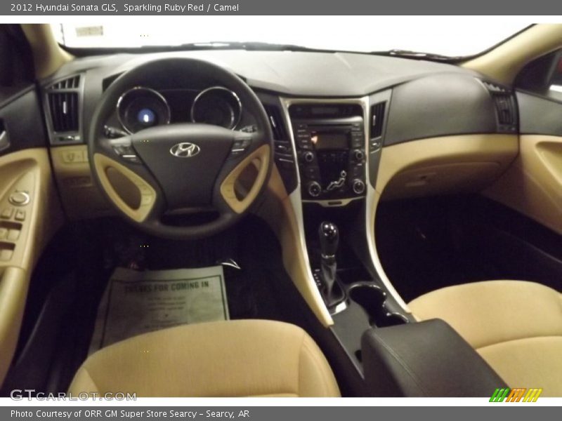 Sparkling Ruby Red / Camel 2012 Hyundai Sonata GLS