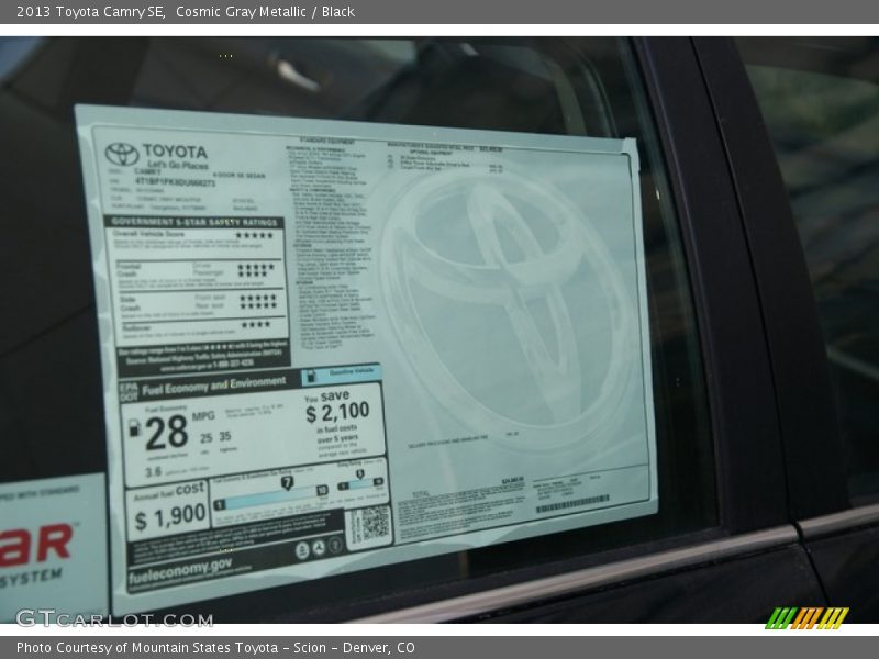 Cosmic Gray Metallic / Black 2013 Toyota Camry SE