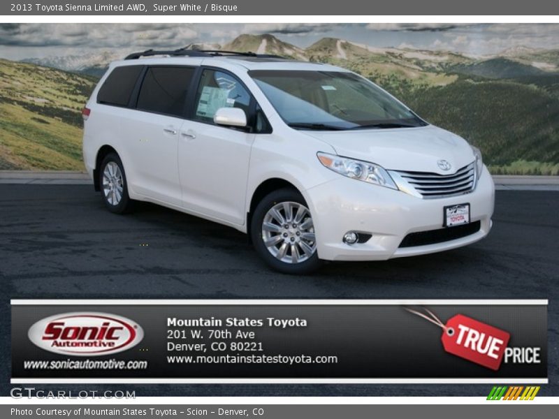 Super White / Bisque 2013 Toyota Sienna Limited AWD