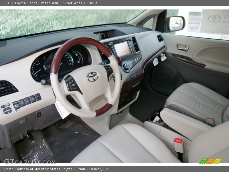 Super White / Bisque 2013 Toyota Sienna Limited AWD