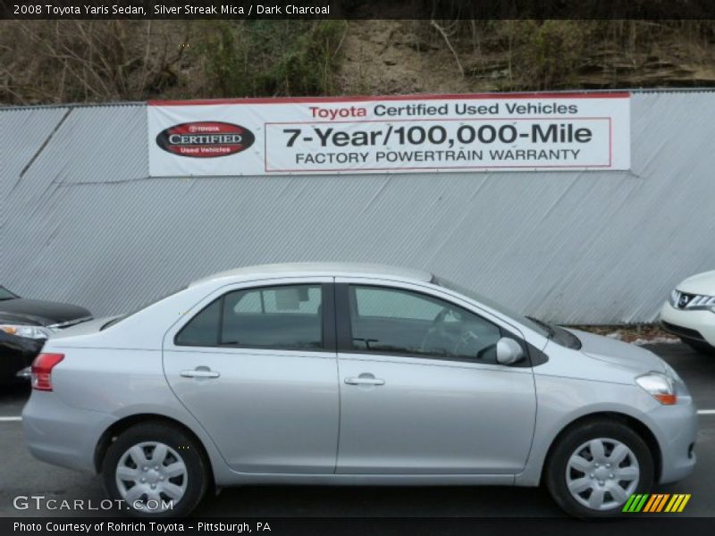 Silver Streak Mica / Dark Charcoal 2008 Toyota Yaris Sedan