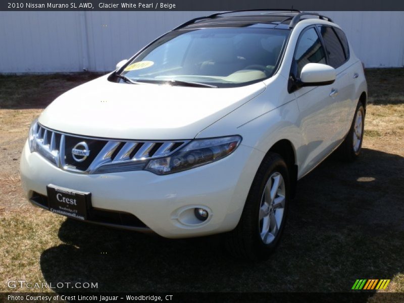 Glacier White Pearl / Beige 2010 Nissan Murano SL AWD