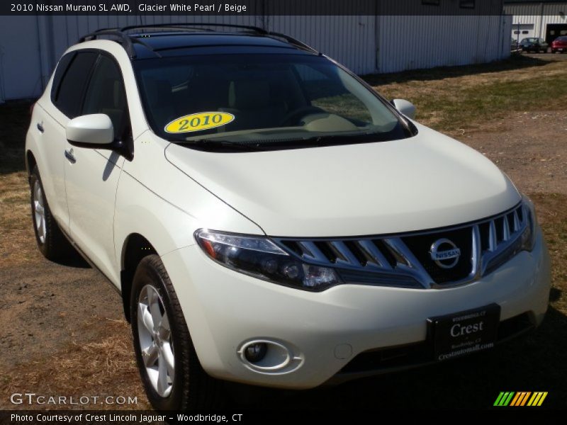 Glacier White Pearl / Beige 2010 Nissan Murano SL AWD