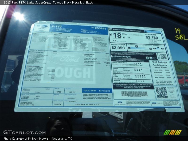 Tuxedo Black Metallic / Black 2013 Ford F150 Lariat SuperCrew