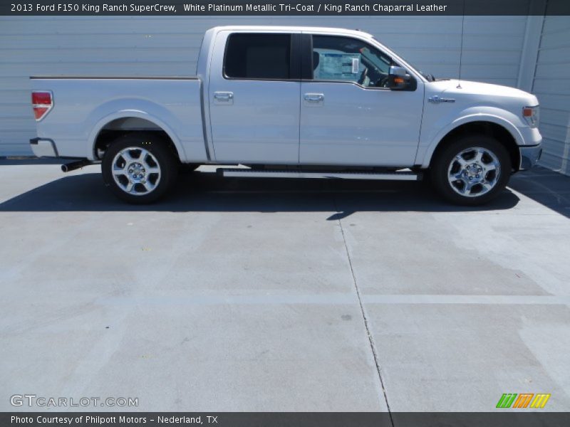 White Platinum Metallic Tri-Coat / King Ranch Chaparral Leather 2013 Ford F150 King Ranch SuperCrew