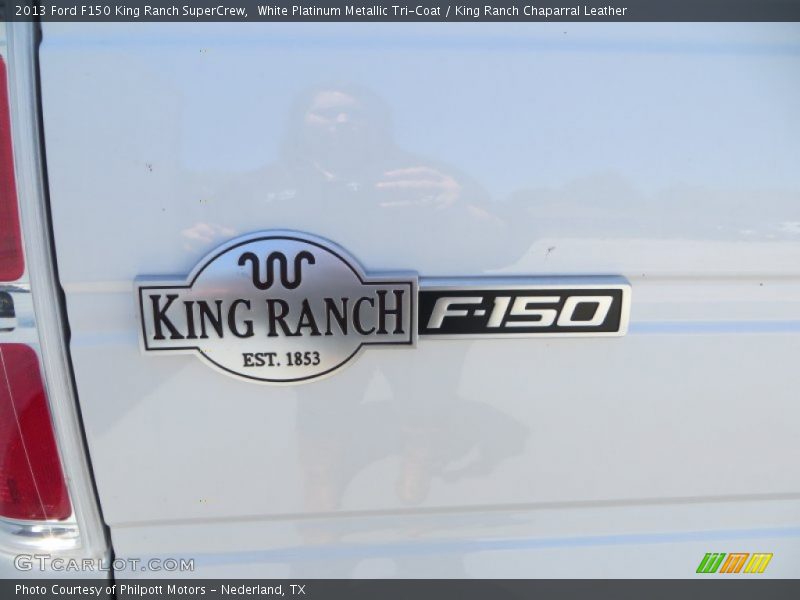 White Platinum Metallic Tri-Coat / King Ranch Chaparral Leather 2013 Ford F150 King Ranch SuperCrew