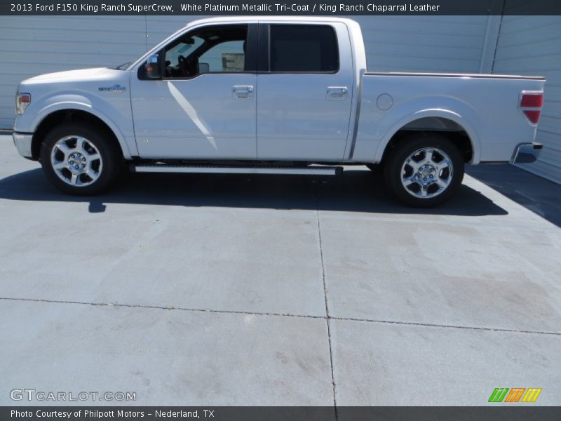 White Platinum Metallic Tri-Coat / King Ranch Chaparral Leather 2013 Ford F150 King Ranch SuperCrew