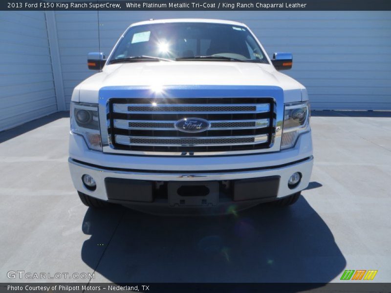 White Platinum Metallic Tri-Coat / King Ranch Chaparral Leather 2013 Ford F150 King Ranch SuperCrew