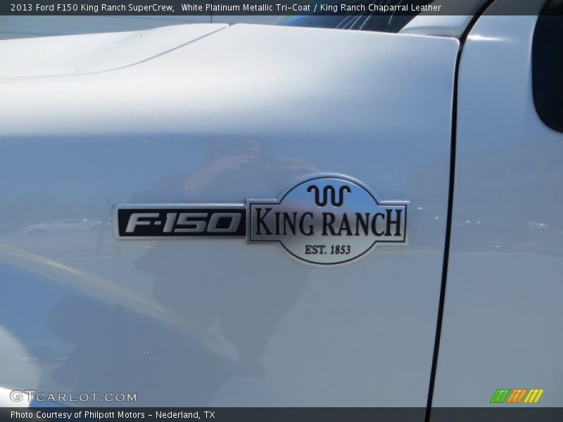 White Platinum Metallic Tri-Coat / King Ranch Chaparral Leather 2013 Ford F150 King Ranch SuperCrew