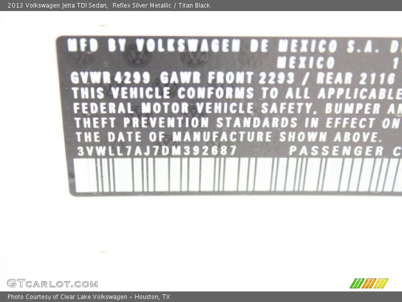 Reflex Silver Metallic / Titan Black 2013 Volkswagen Jetta TDI Sedan