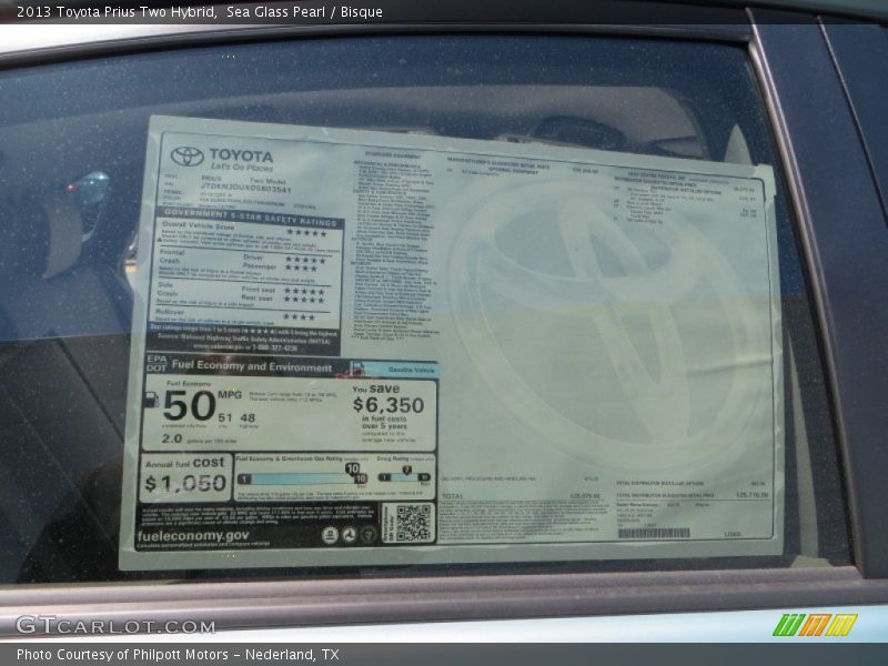 Sea Glass Pearl / Bisque 2013 Toyota Prius Two Hybrid