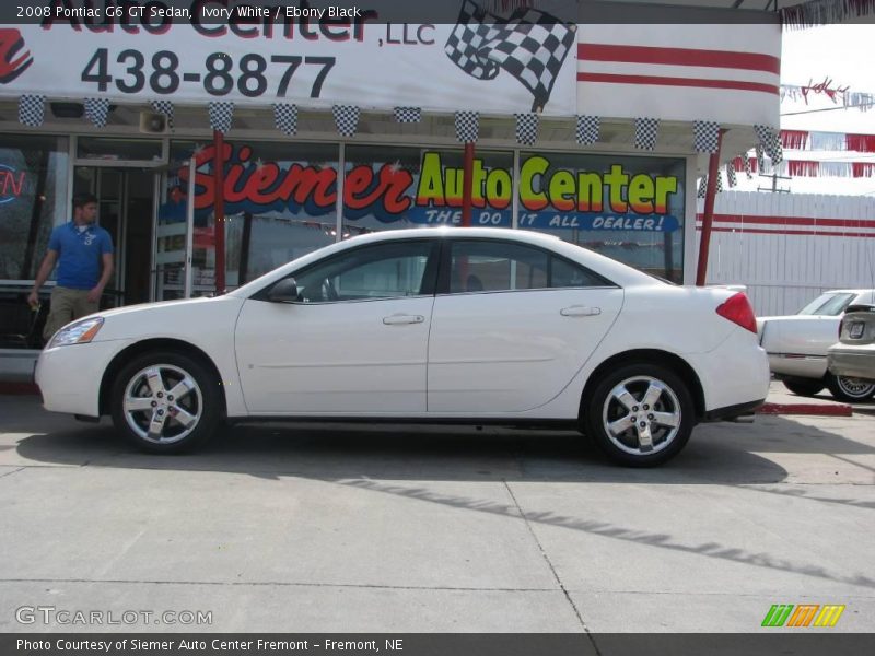 Ivory White / Ebony Black 2008 Pontiac G6 GT Sedan