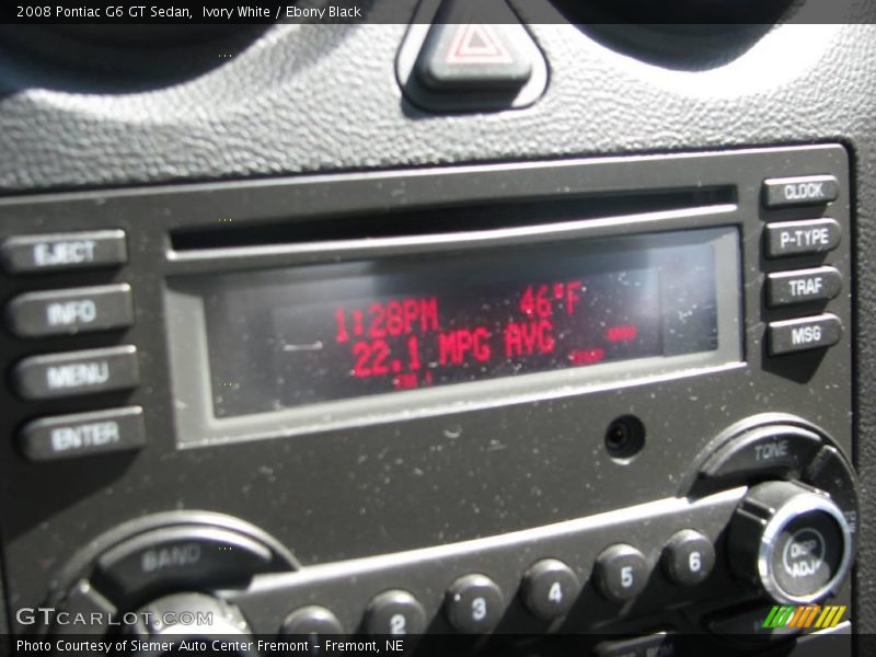 Ivory White / Ebony Black 2008 Pontiac G6 GT Sedan