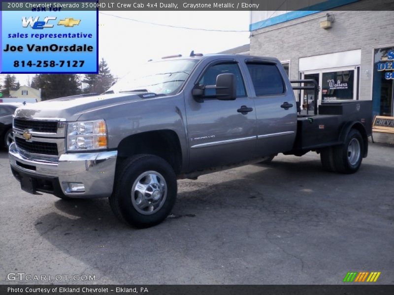 Graystone Metallic / Ebony 2008 Chevrolet Silverado 3500HD LT Crew Cab 4x4 Dually
