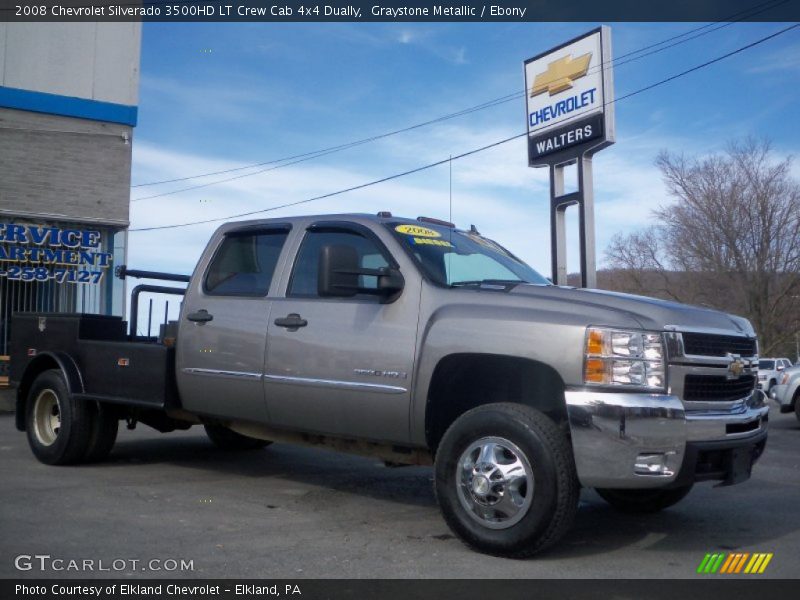 Graystone Metallic / Ebony 2008 Chevrolet Silverado 3500HD LT Crew Cab 4x4 Dually