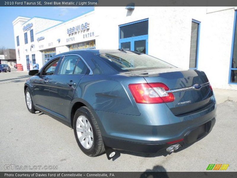 Steel Blue Metallic / Light Stone 2010 Ford Taurus SE