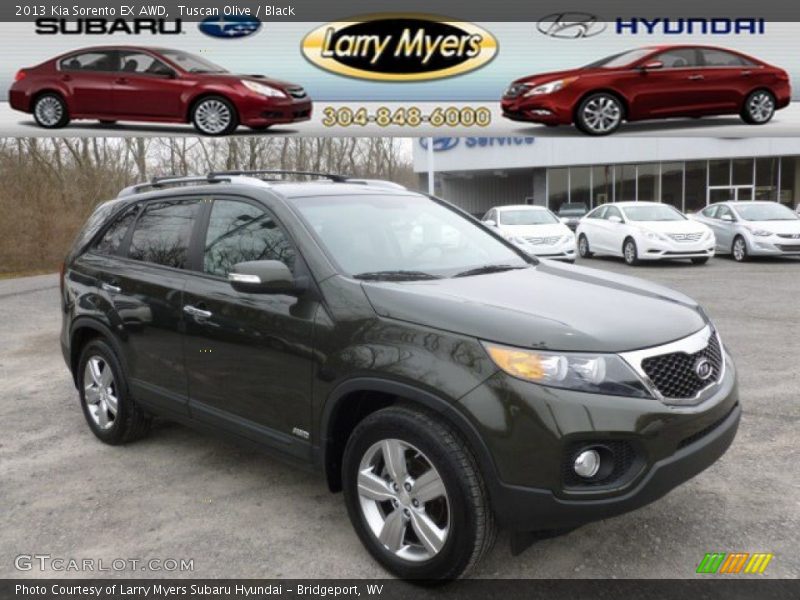 Tuscan Olive / Black 2013 Kia Sorento EX AWD