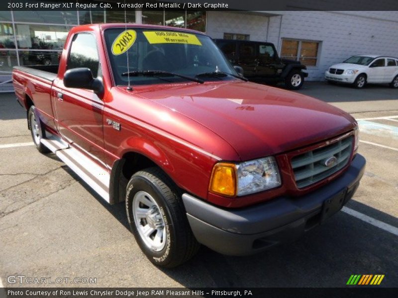 Toreador Red Metallic / Dark Graphite 2003 Ford Ranger XLT Regular Cab