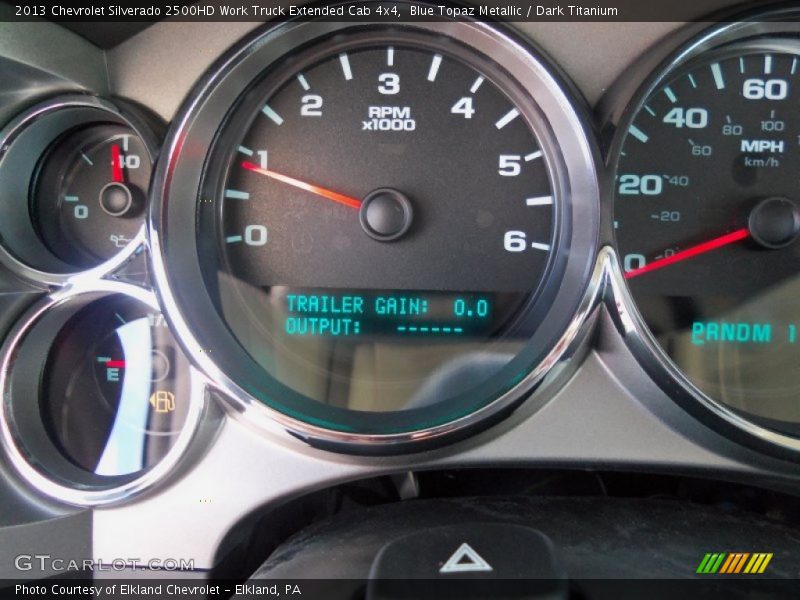 Blue Topaz Metallic / Dark Titanium 2013 Chevrolet Silverado 2500HD Work Truck Extended Cab 4x4