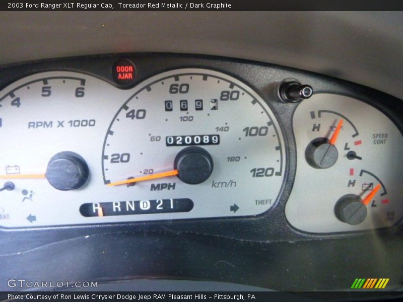 Toreador Red Metallic / Dark Graphite 2003 Ford Ranger XLT Regular Cab