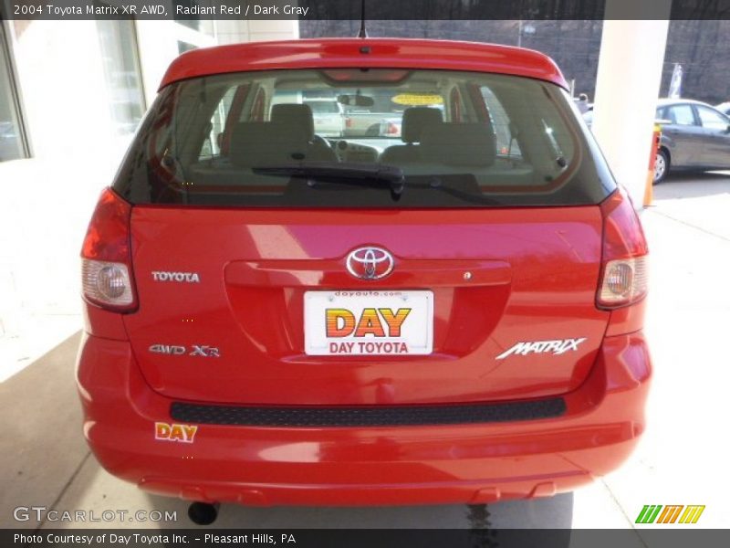 Radiant Red / Dark Gray 2004 Toyota Matrix XR AWD