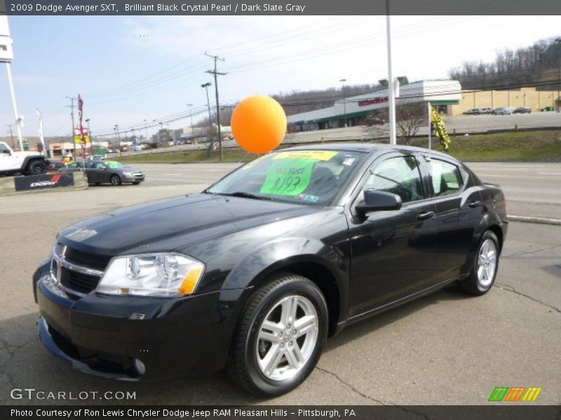 Brilliant Black Crystal Pearl / Dark Slate Gray 2009 Dodge Avenger SXT