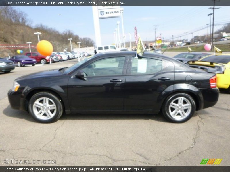 Brilliant Black Crystal Pearl / Dark Slate Gray 2009 Dodge Avenger SXT