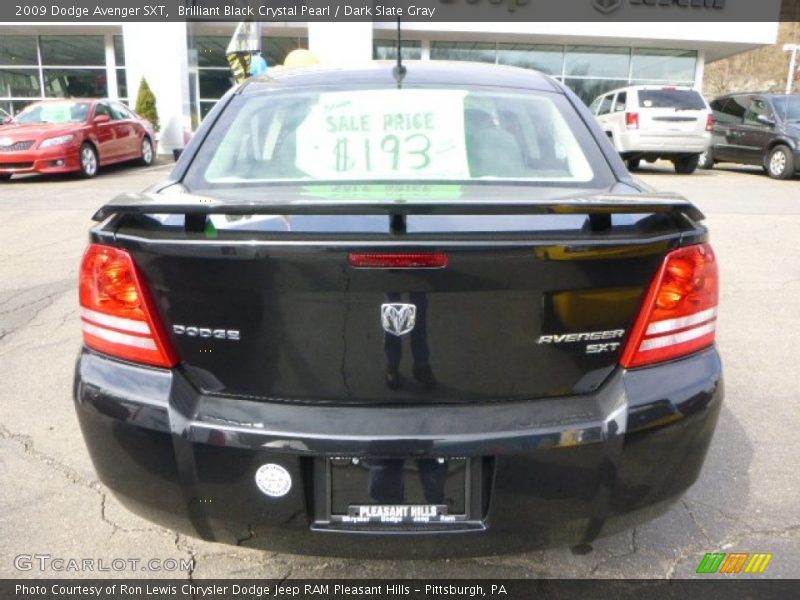 Brilliant Black Crystal Pearl / Dark Slate Gray 2009 Dodge Avenger SXT