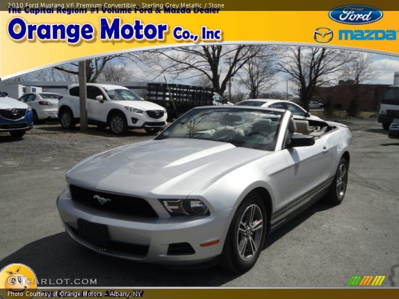 Sterling Grey Metallic / Stone 2010 Ford Mustang V6 Premium Convertible
