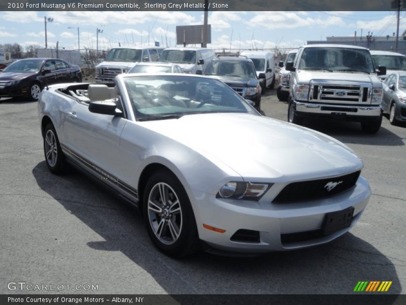 Sterling Grey Metallic / Stone 2010 Ford Mustang V6 Premium Convertible