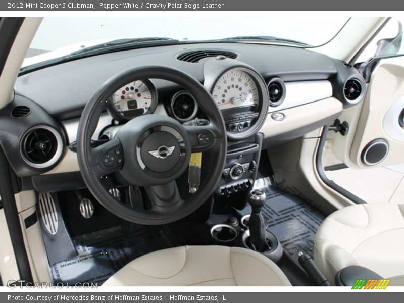 Pepper White / Gravity Polar Beige Leather 2012 Mini Cooper S Clubman