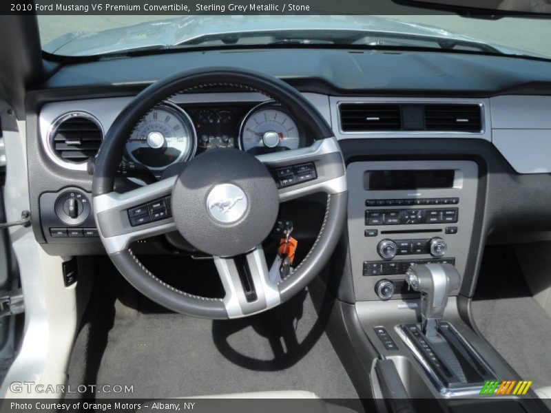 Sterling Grey Metallic / Stone 2010 Ford Mustang V6 Premium Convertible