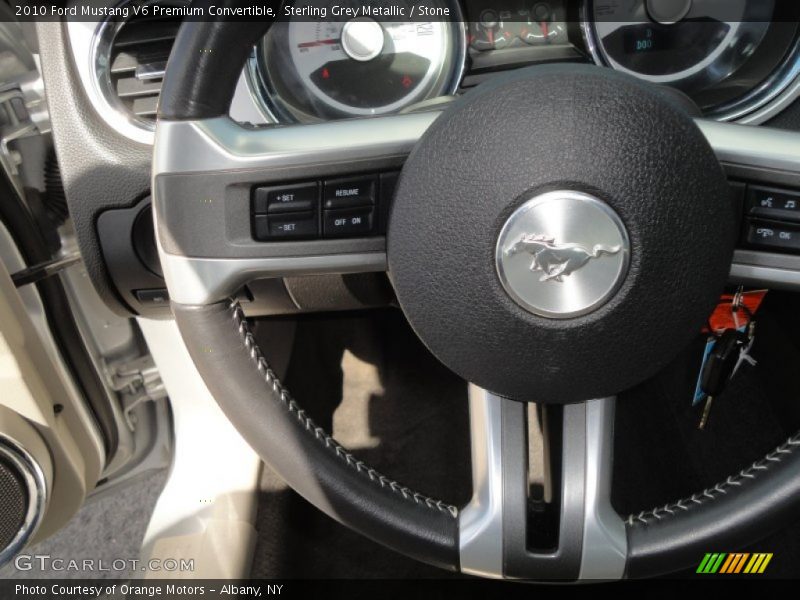 Sterling Grey Metallic / Stone 2010 Ford Mustang V6 Premium Convertible