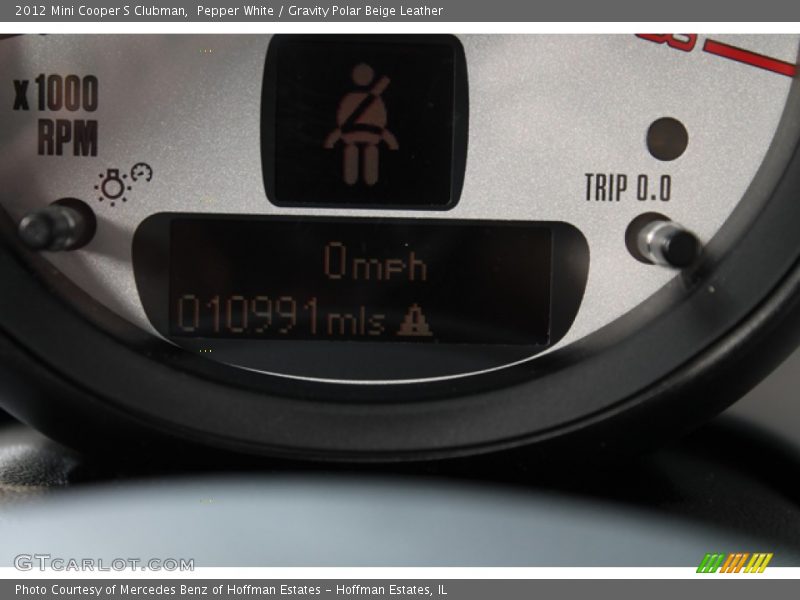 Pepper White / Gravity Polar Beige Leather 2012 Mini Cooper S Clubman