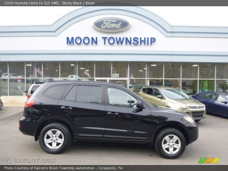Ebony Black / Beige 2009 Hyundai Santa Fe GLS 4WD