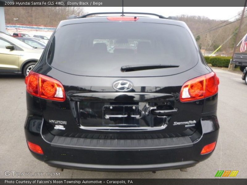 Ebony Black / Beige 2009 Hyundai Santa Fe GLS 4WD