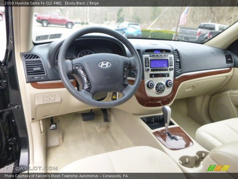 Ebony Black / Beige 2009 Hyundai Santa Fe GLS 4WD